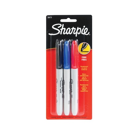 Sharpie Permanent Marker, Assorted, Fine Tip, 3 PK 30173